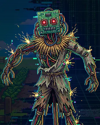 Cyber Farming Pixel Slot Artwork