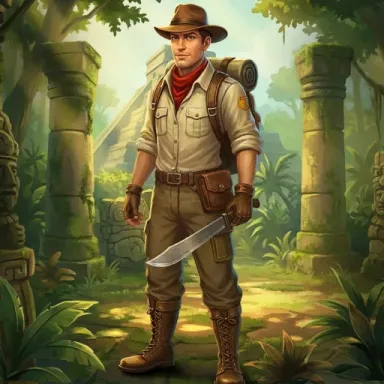 Dark-themed slot game character artwork featuring a distressed patient in a psychological setting.